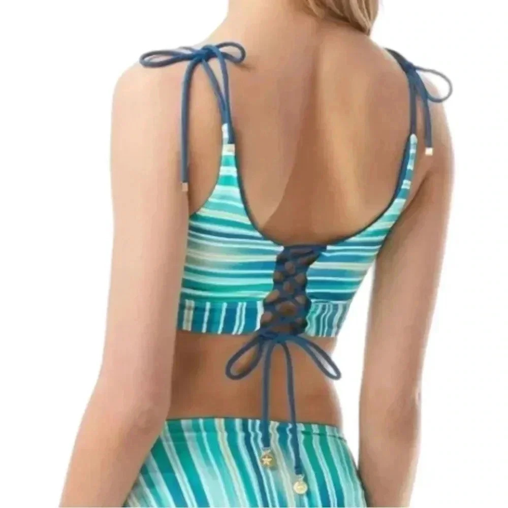 Vince Camuto Swim Azure Reversible Womens Bikini Swim Top Size Small - Picture 2 of 10